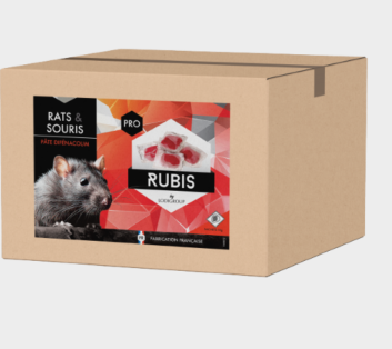 CARTON RUBIS Pasta 10kg  – Appâts pâtes fraîches anti rats et souris