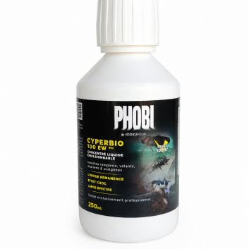 Insecticide Professionnel PHOBI Cyberbio 100 EW Pro 250mL – Anti Cafards, Fourmis & Insectes Volants